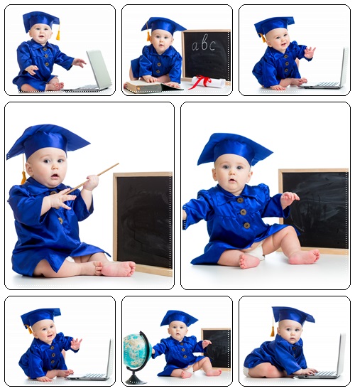 Baby academician - stock photo