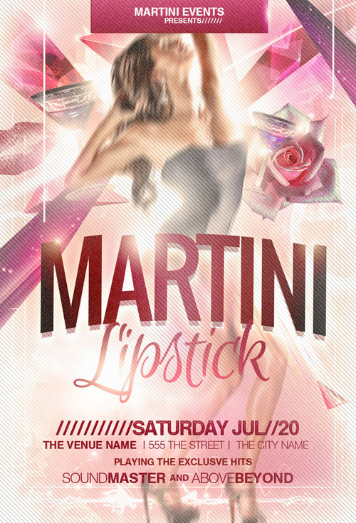 Pink Martini Flyer Template PSD