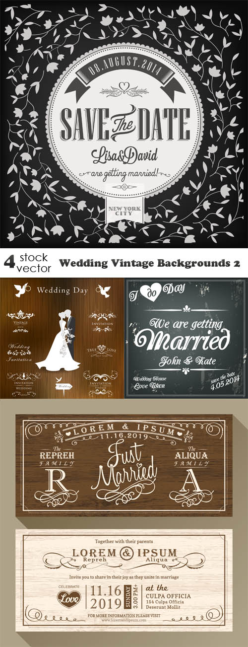 Vectors - Wedding Vintage Backgrounds 02