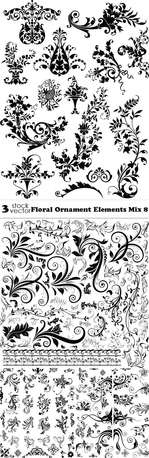 Vectors - Floral Ornament Elements Mix 8