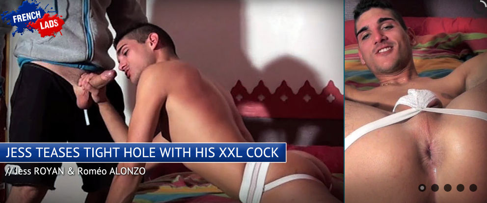 French Lads Jess Teases Tight Hole With His XXL Cock