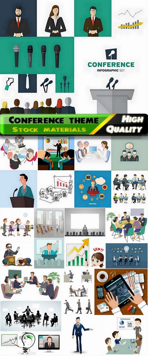 Business conceptual vectors with conference themes - 25 Eps