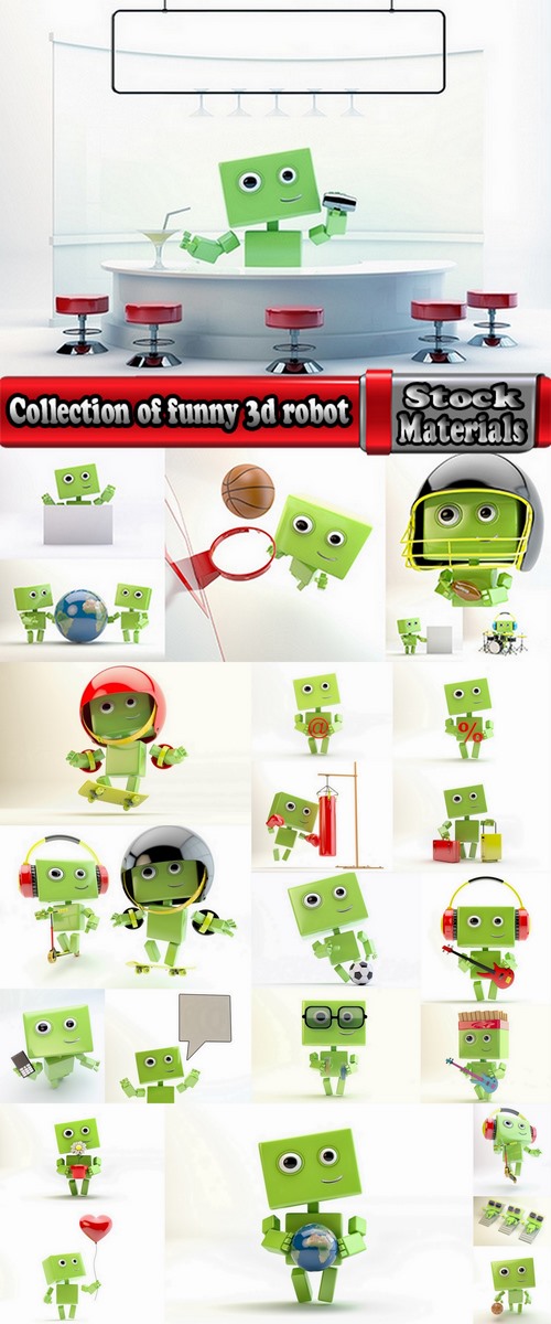Collection of funny 3d robot 25 HQ Jpeg