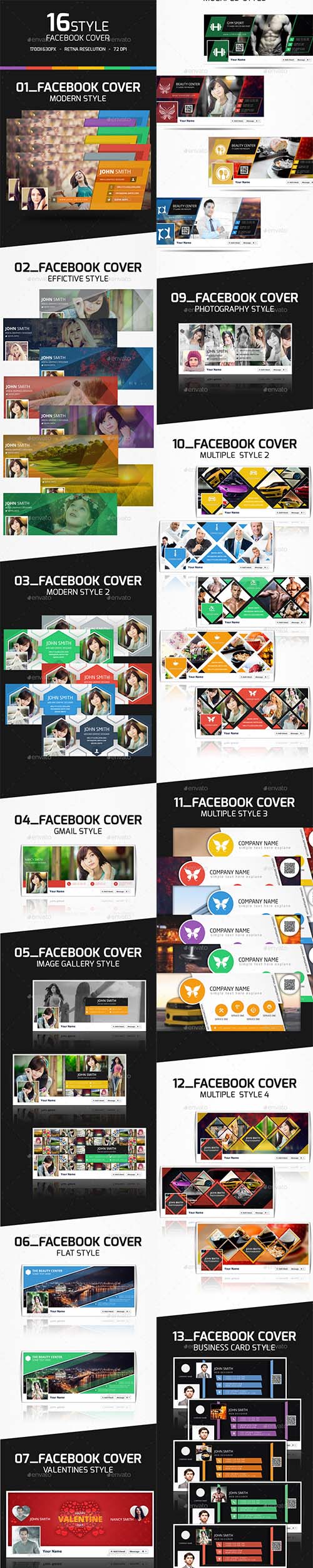 GraphicRiver - 16 Style Facebook Cover Templates 10336526