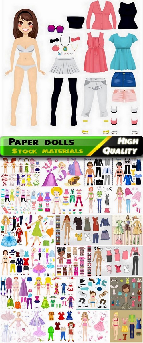 Cute paper dolls with clothes for kids - 25 Eps
