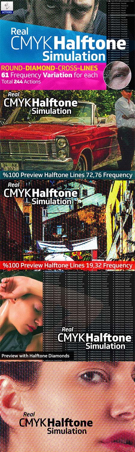 CM - Real CMYK Halftone Simulator Actions 217387