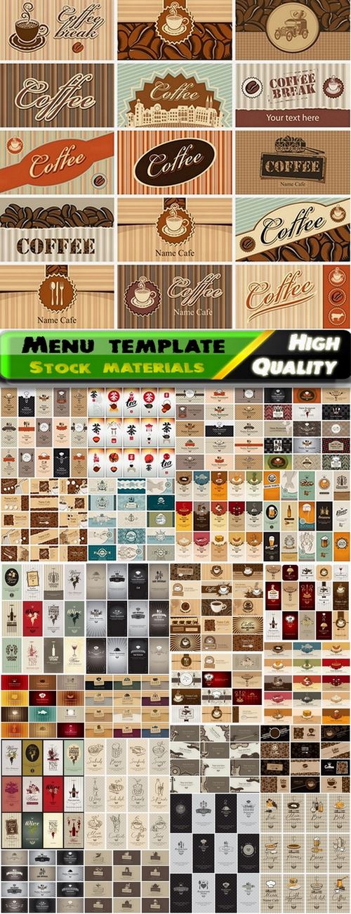 Menu template design elements in vector from stock #13 - 25 Eps