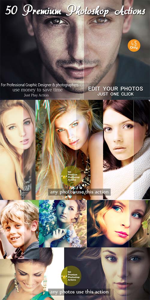 CreativeMarket 50 Premium Photoshop Actions