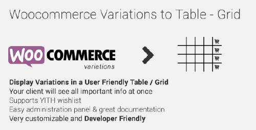 CodeCanyon - Woocommerce Variations to Table - Grid v1.1.1