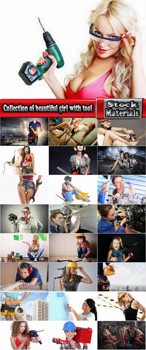 Collection of beautiful girl with tool woman working 25 HQ Jpeg