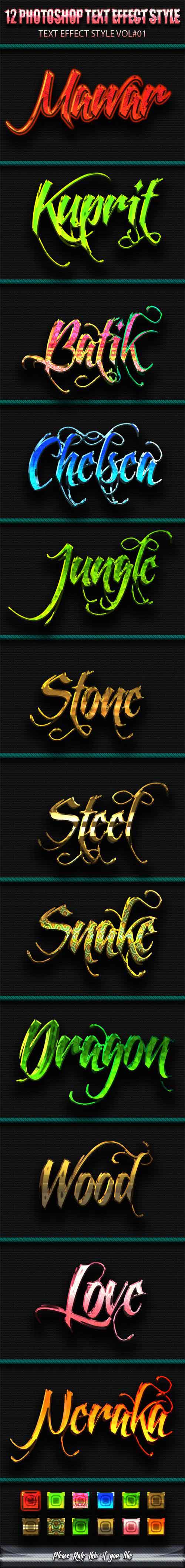 Graphicriver 12 Photoshop Text Effect Styles Vol 1 11039851