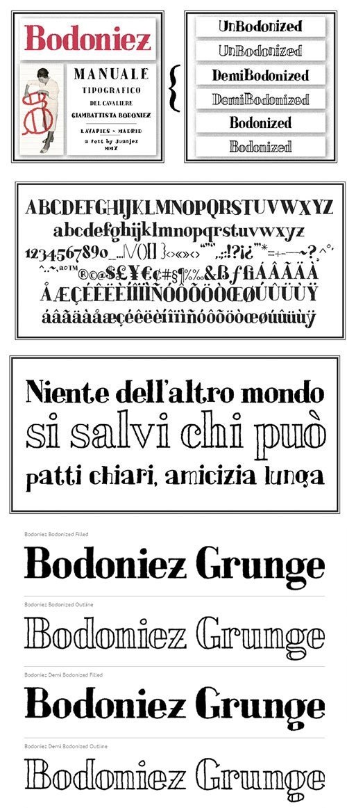 Bodoniez - Hand-Drawn Grunge Font Family 