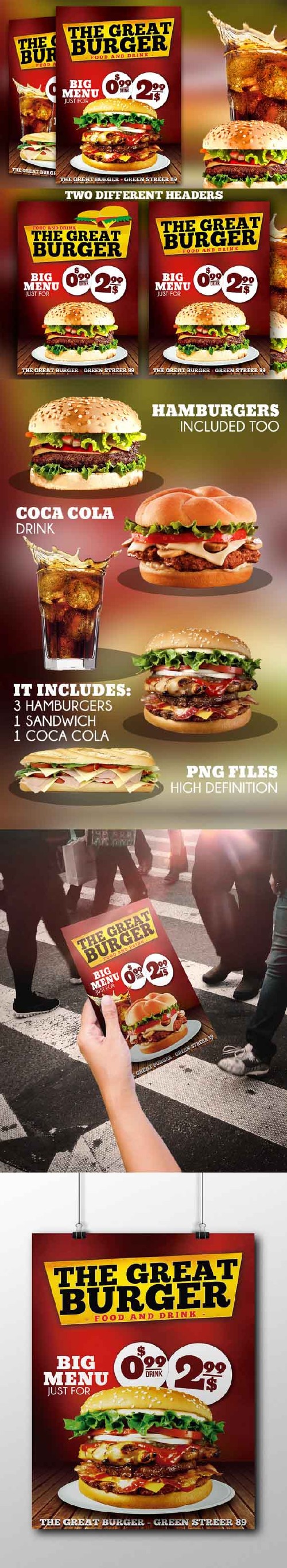 Burger Fast Food Flyer Restaurant