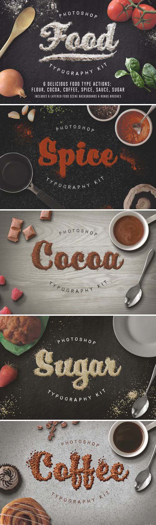 Food Typography PSD Actions