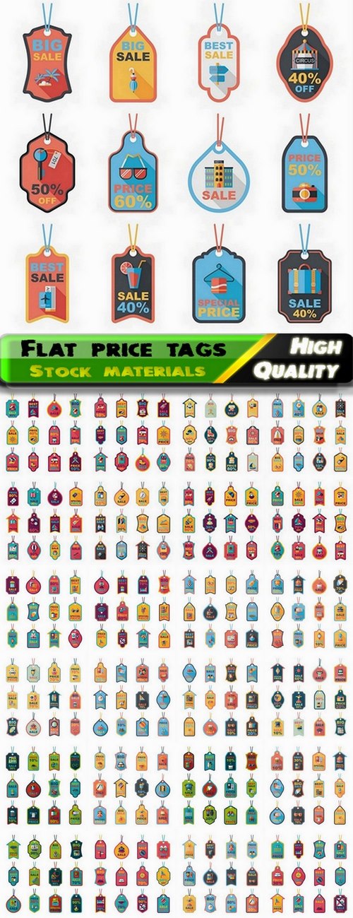 Flat price tags and labels for sale - 25 Eps