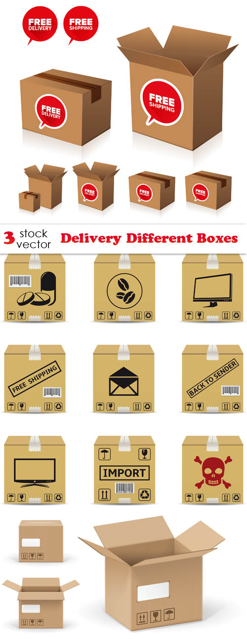 Vectors - Delivery Different Boxes 8