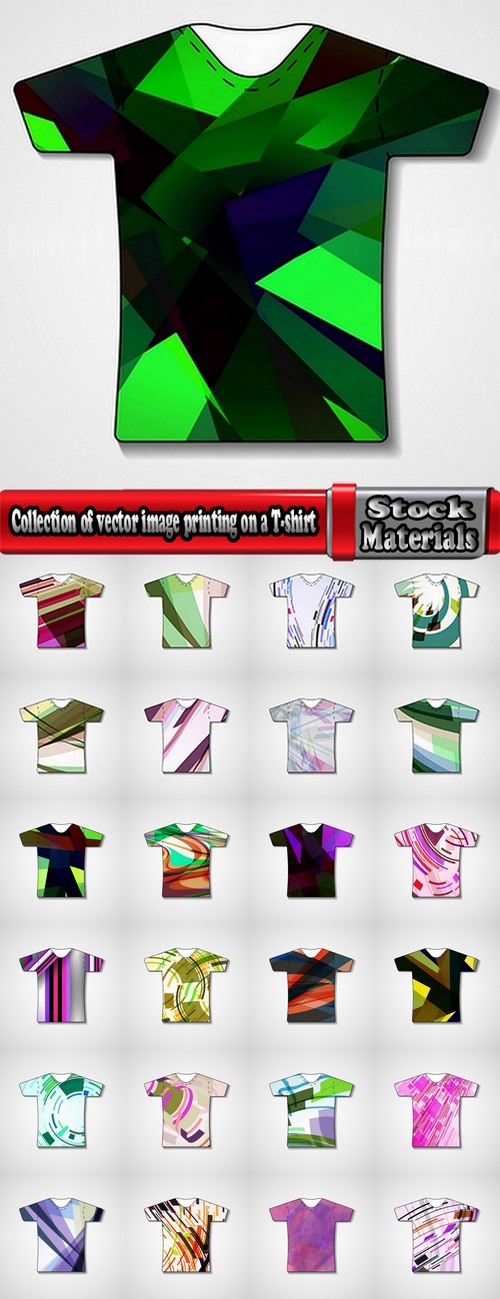 Collection of vector image printing on a T-shirt abstraction Eps 25