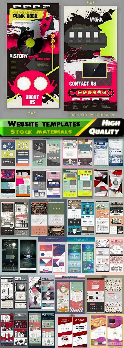 Website template design set #11 - 25 Eps