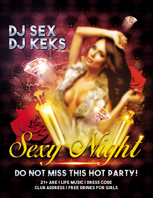 Sexy Night Flyer PSD Template + FB Cover