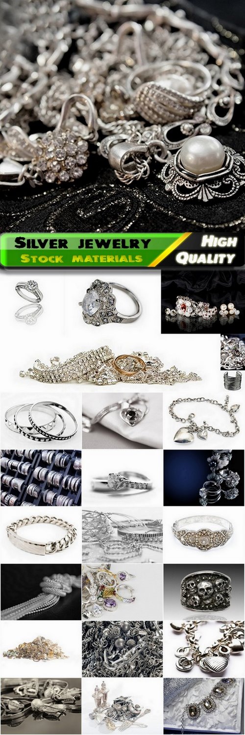Silver ring chain pendants bracelets and other jewelry - 25 HQ Jpg