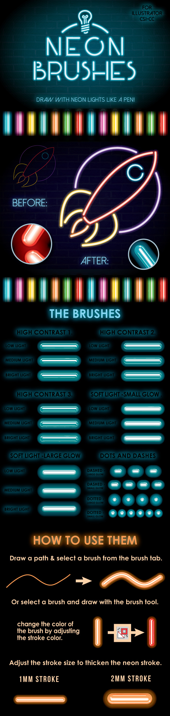 GraphicRive: Neon Brushes 13195623