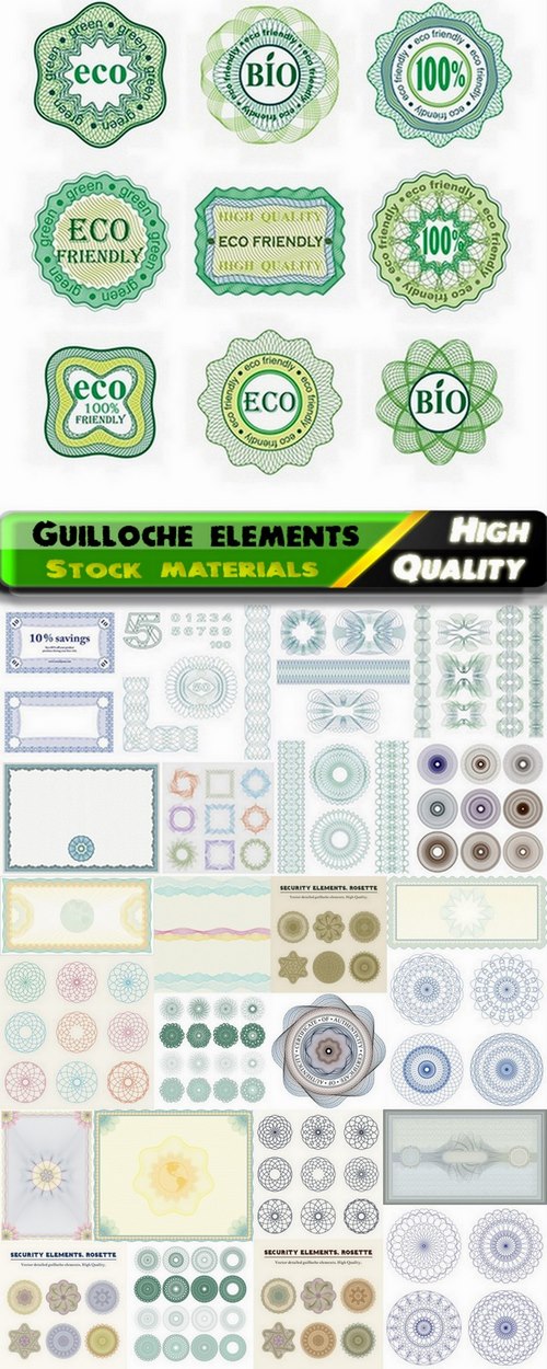 Guilloche design elements and backgrounds  2